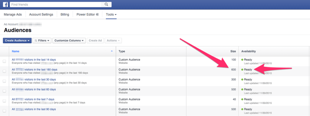 facebook custom audience list
