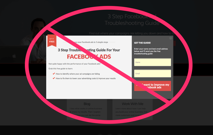 turn off popups before running facebook ads