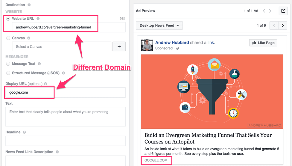 url description doesn't match