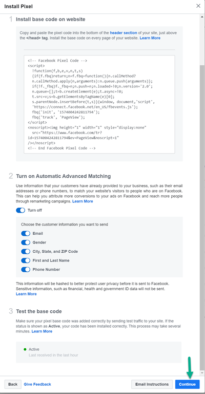 Continue to Standard Event Codes