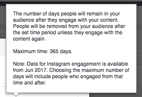 Instagram custom audience time