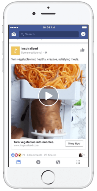 Example of a Facebook video ad